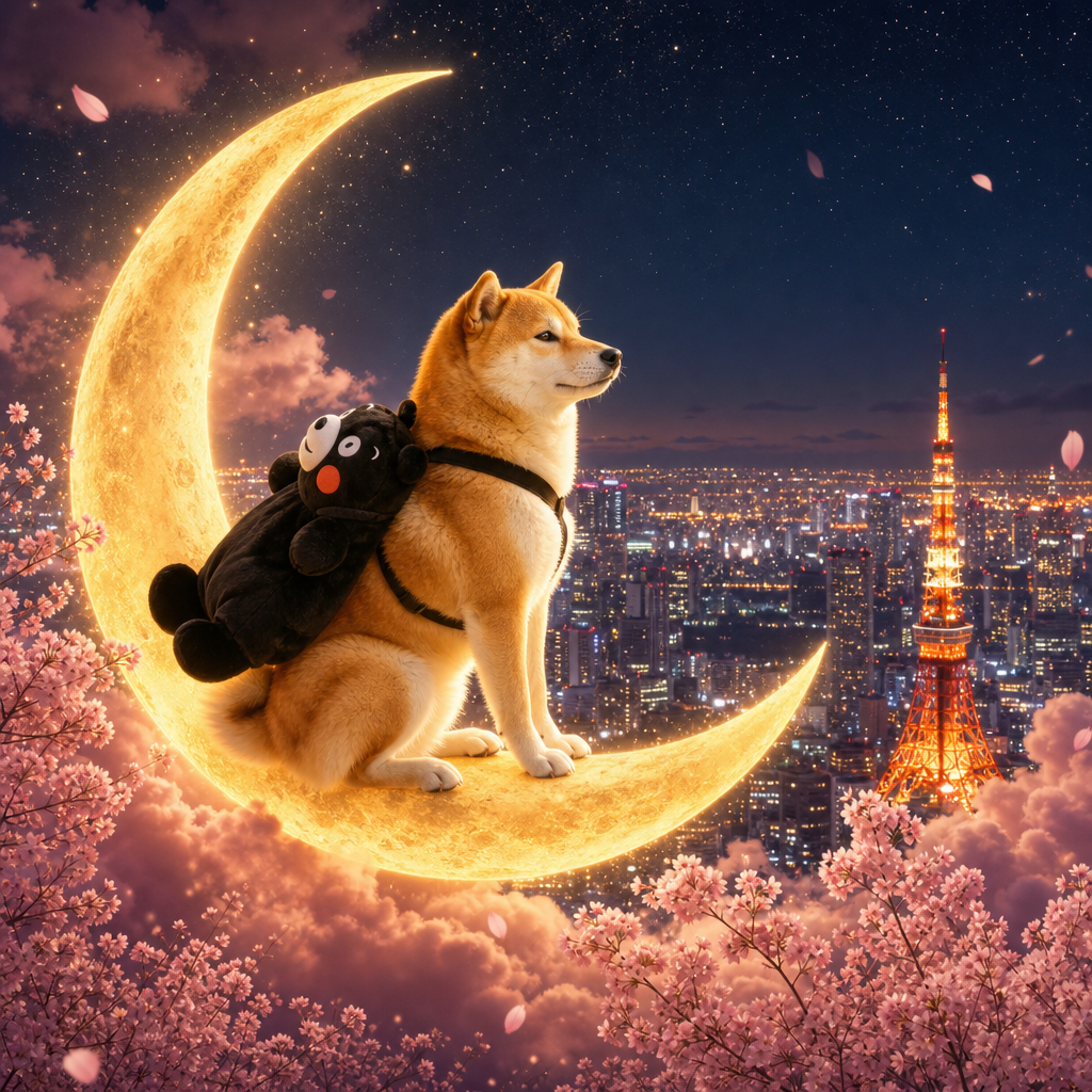 Marutaro on a crescent moon